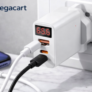 65W Multi-Port Fast Charging USB-C Wall Charger – 3 Port Power Adapter