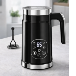 5-in-1 Smart Milk Frother with LED Touch Display – Hot & Cold Foam Maker and Milk Warmer for Latte & Coffee