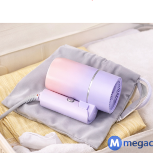 Mini Folding Hair Dryer 750W with Travel Pouch – Compact Hot Air Dryer with Ionic Hair Care, Lightweight Blow Dryer for Home, Travel & Dorm Use (220–240V)