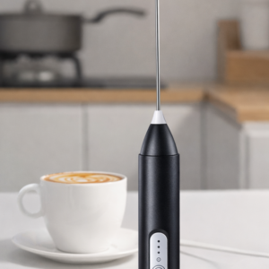 Rechargeable Handheld Milk Frother – Type-C Electric Stainless Steel Coffee Whisk for Latte, Cappuccino & Cream