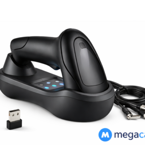 Wireless Handheld 1D Barcode Scanner with USB Charging Cradle – Portable Bar Code Reader for Retail & Inventory