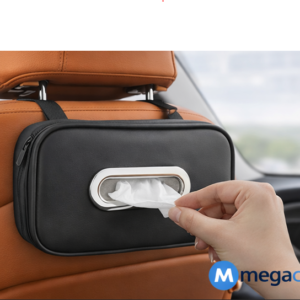 Car Leather Tissue Box Holder – Premium Auto Paper Towel Storage Bag for Seat, Armrest & Visor (Compatible with Genesis Models)